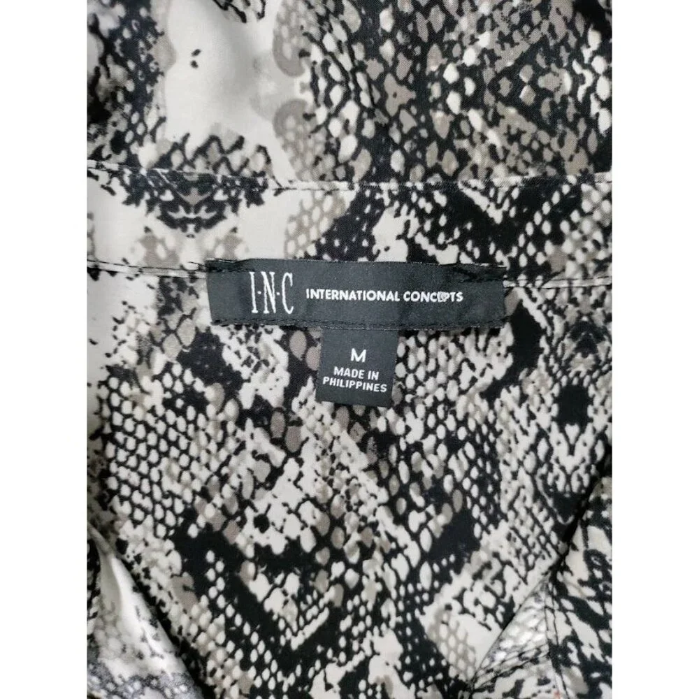 INC International Women's M Snake-Print Belted Shirtdress,Created for Macy's - Picture 10 of 13